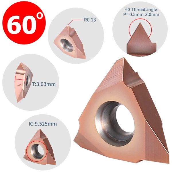 HARTWANA Lathe Threading Inserts Carbide External Threading Vertical 60 ...