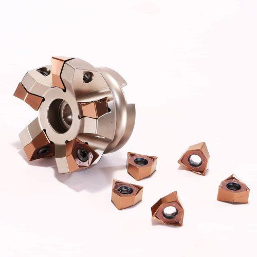 HARTWANA 50mm Face Milling Cutter 5 Flutes 90 Degree Indexable Face Mill Milling Inserts WNMU080608